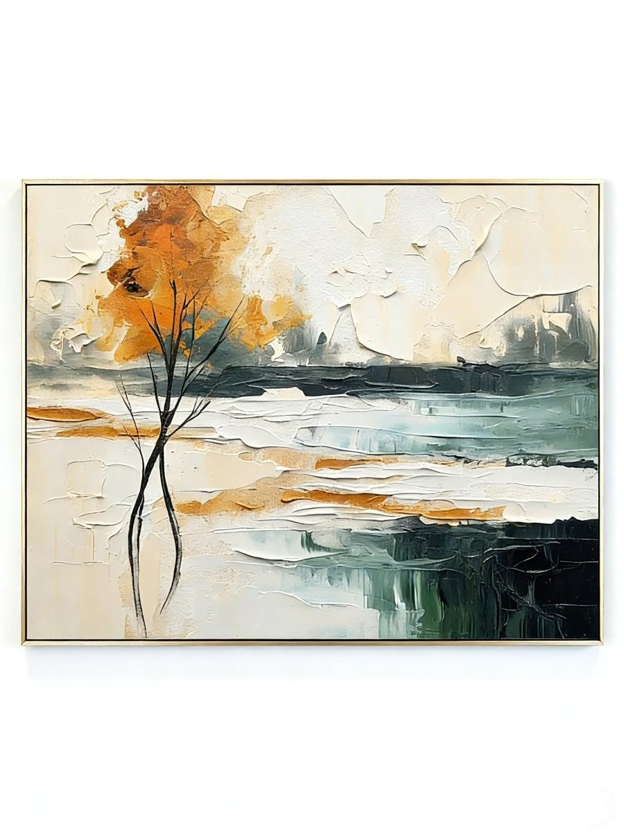 Modern Abstract Autumn Tree Landscape Wall Art