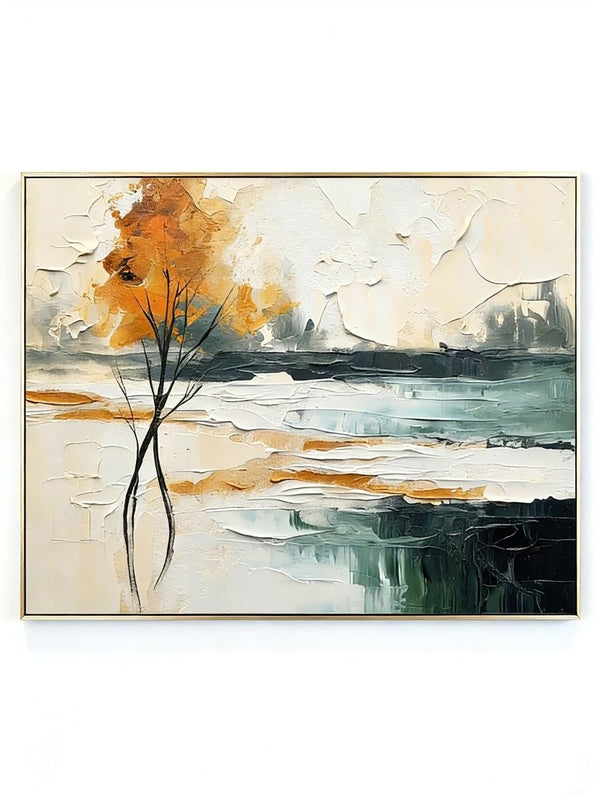 Modern Abstract Autumn Tree Landscape Wall Art