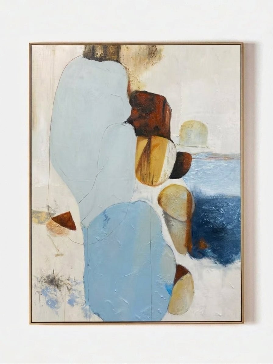 Modern Abstract Coastal Stones Canvas Art