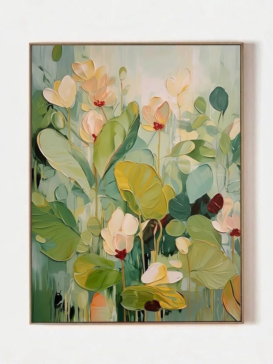 Modern Abstract Floral Sage Green Wall Art