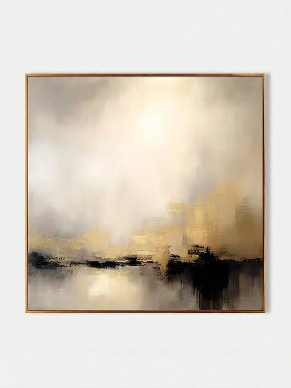 Modern Abstract Gold & Black Canvas Wall Art