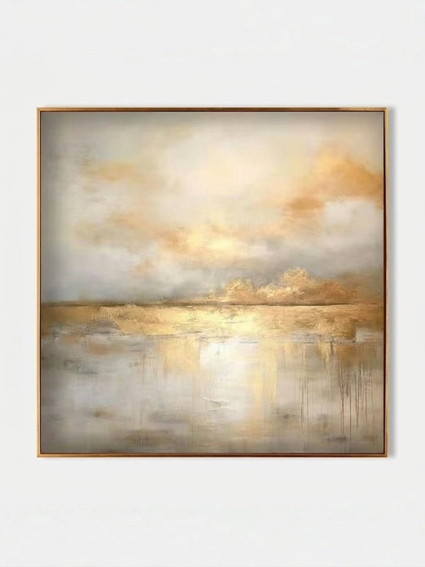 Modern Abstract Gold Horizon Landscape Painting