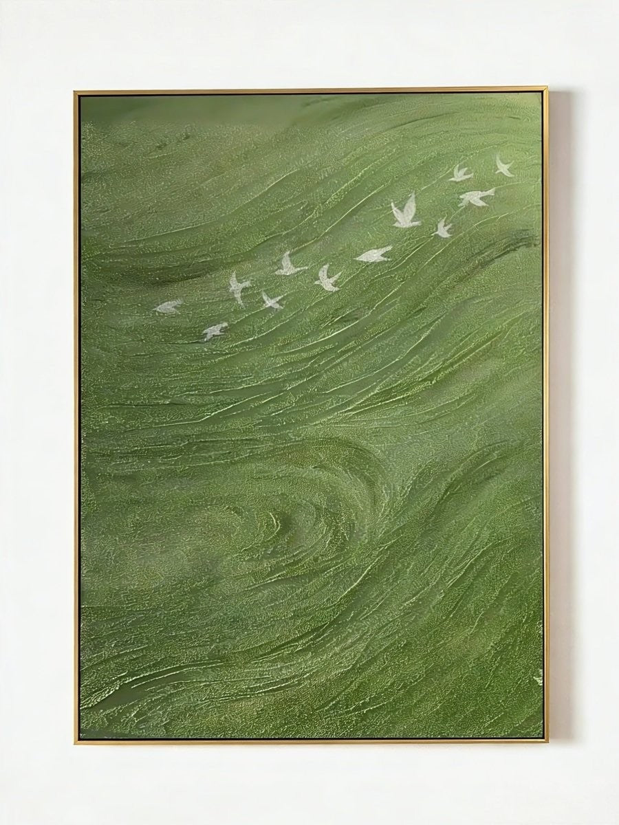 Modern Abstract Sage Green Canvas Art
