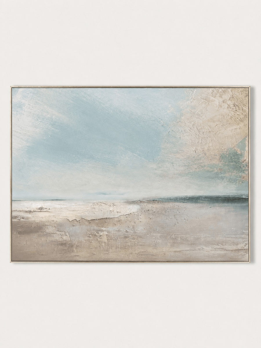 Modern Abstract Seascape Wall Art, Quiet Blue Shore
