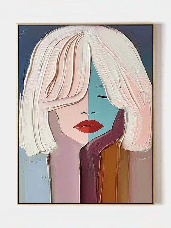 Modern Abstract Textured Portrait Wall Art