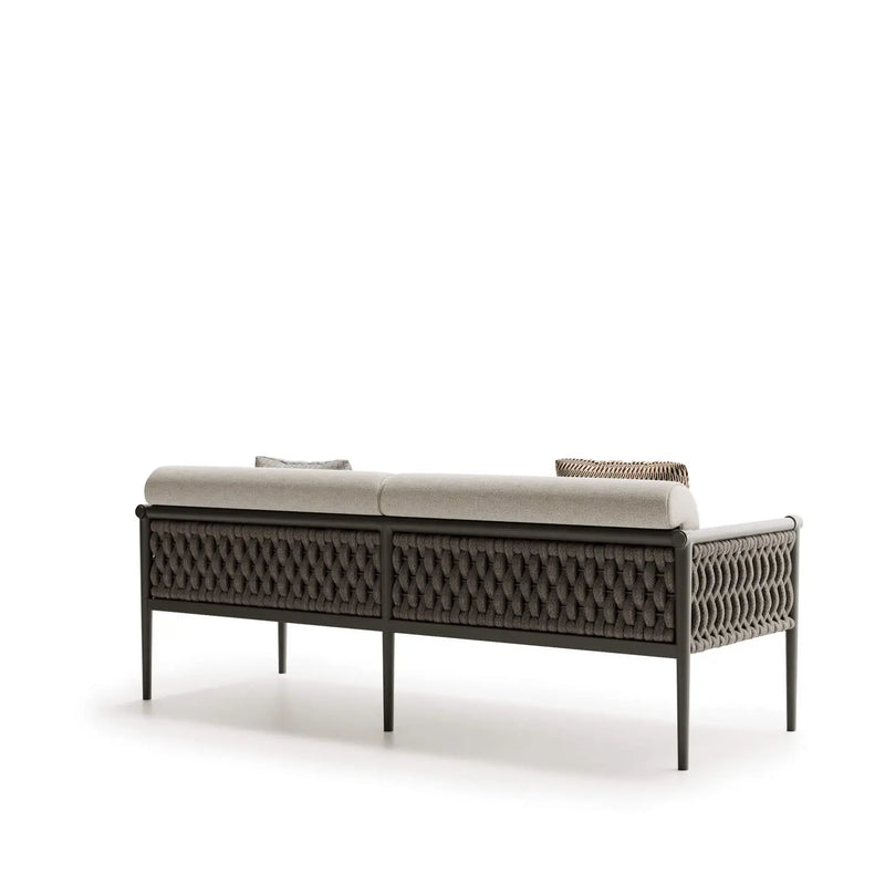 Modern Aluminum & Rope Outdoor Lounge Set – Sofa, Armchairs & Coffee Table