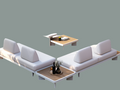 Modern Aluminum Outdoor Lounge Set - Detail View