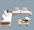 Modern Aluminum Outdoor Lounge Set - Lifestyle Setting