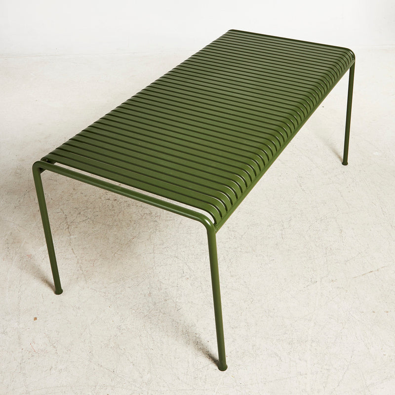 Modern Aluminum Outdoor Table – Commercial Grade Minimalist Slatted Design for Patio & Garden