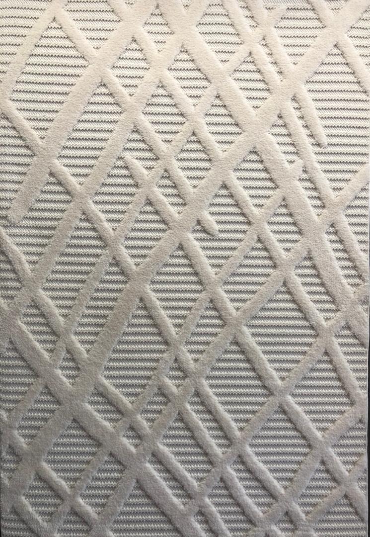 Modern Beige Cut-Pile Area Rug - Main View