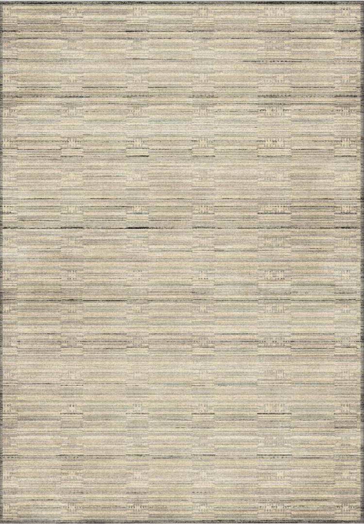 Modern Beige Linear Area Rug - Main View
