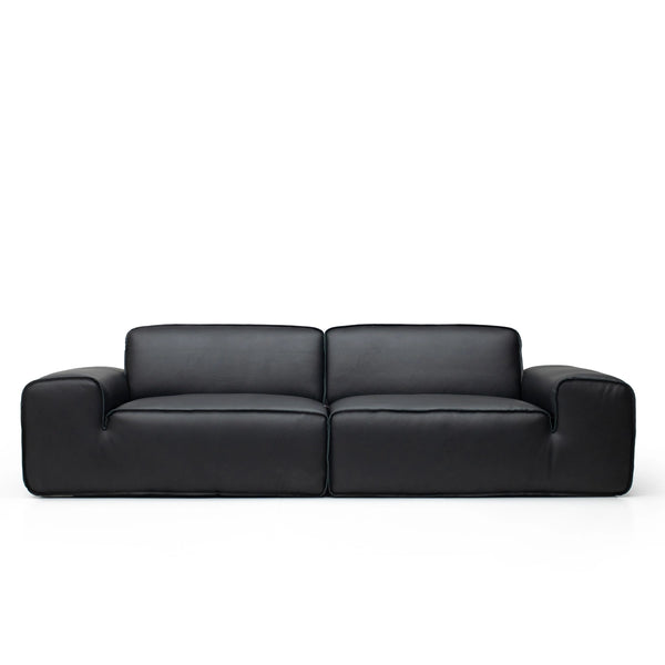 black genuine leather sectional sofa