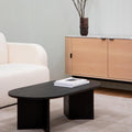 Modern Black Oval Coffee Table - Alternate Angle