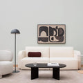 Modern Black Oval Coffee Table - Side View