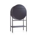 Modern Black Round Cane Cabinet - Close-up Detail
