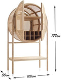 Modern Black Round Cane Cabinet - Room Setting