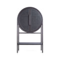 Modern Black Round Cane Cabinet - Side View