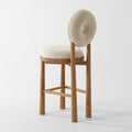 Modern Bouclé Donut Back Counter Stool - Side View