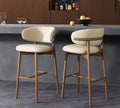 Modern Bouclé Upholstered Counter Stool - Detail View