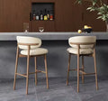 Modern Bouclé Upholstered Counter Stool - Lifestyle Setting