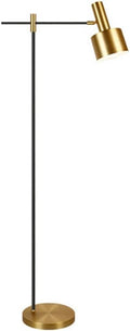 Modern Brass & Black Floor Lamp - Detail View