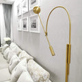 Modern Brass Counterweight Floor Lamp - Side View