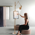 Modern Brass Easel Floor Lamp - Side View