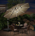 Modern Cantilever Patio Umbrella with Integrated LED Lighting - Main View