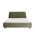 Modern Channel Tufted Velvet Bed - Main View