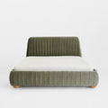 Modern Channel Tufted Velvet Bed - Side View