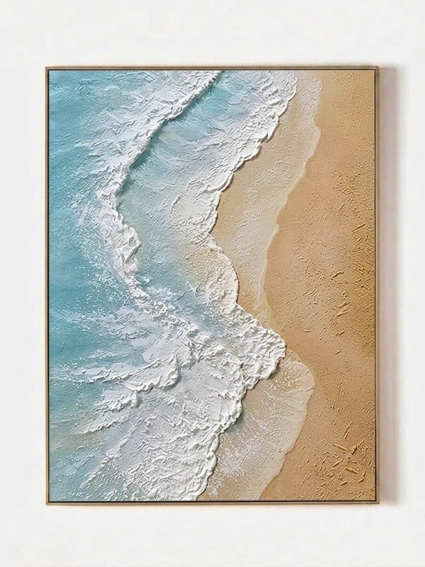 Modern Coastal 3D Textured Ocean Wave Canvas Wall Art