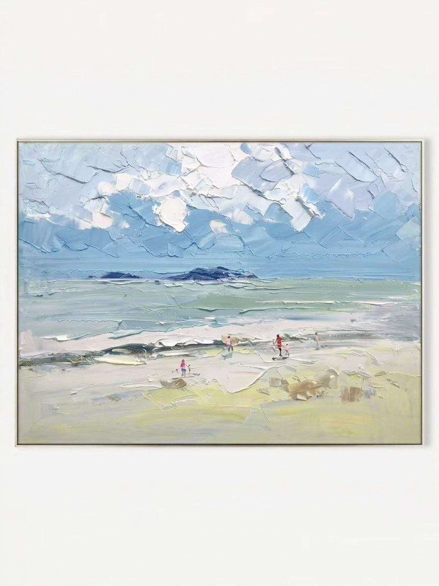 Modern Coastal Beach Landscape Wall Art