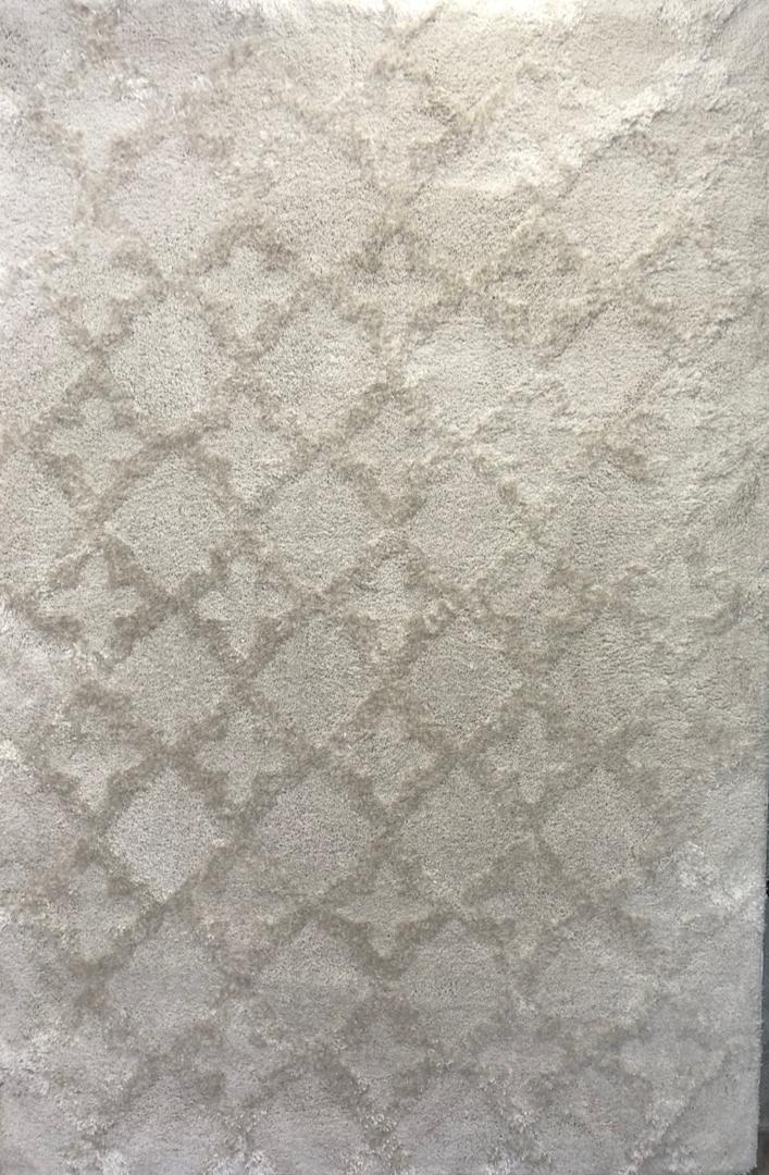 Modern Cream Diamond Lattice Area Rug - Main View