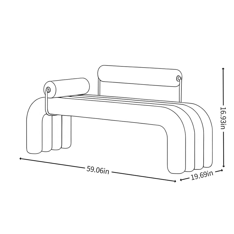 Modern Cream Style Light Luxury Bench - Velvet, Suede Fabric