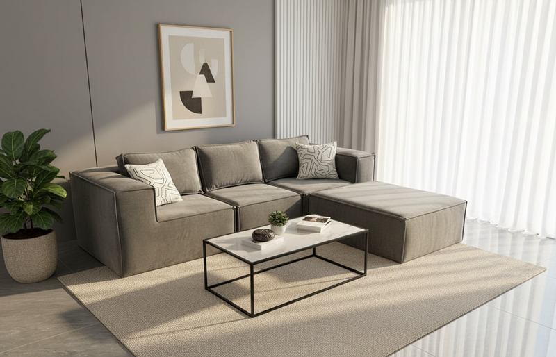 Modern Cube Modular Sofa – Modular Sectional Sofa, Ottoman
