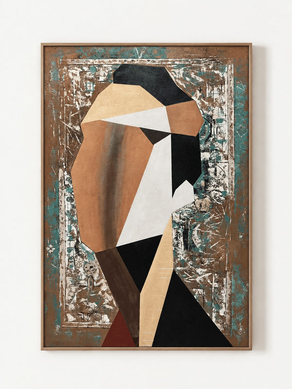 Modern Cubist Abstract Woman Portrait Painting