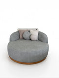 Mid-Century Modern Curved Bouclé Sofa Set