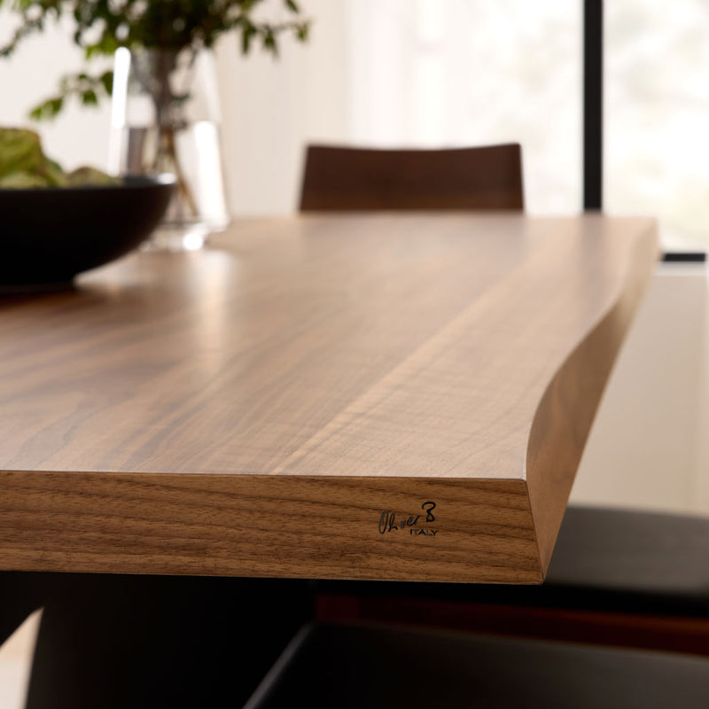 Modern Dining Table – Sculptural Black wooden Pedestal Base