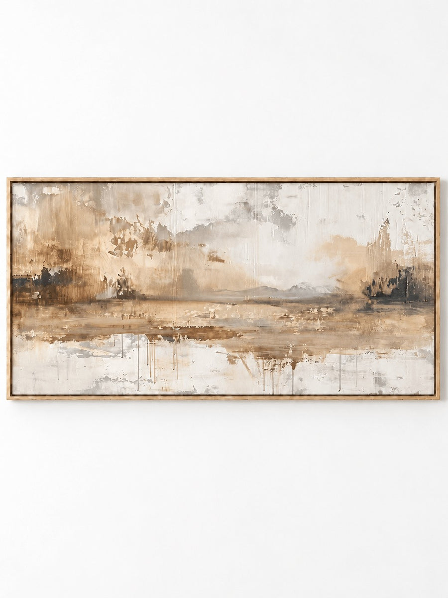 Modern Earth Tone Abstract Waterscape Painting