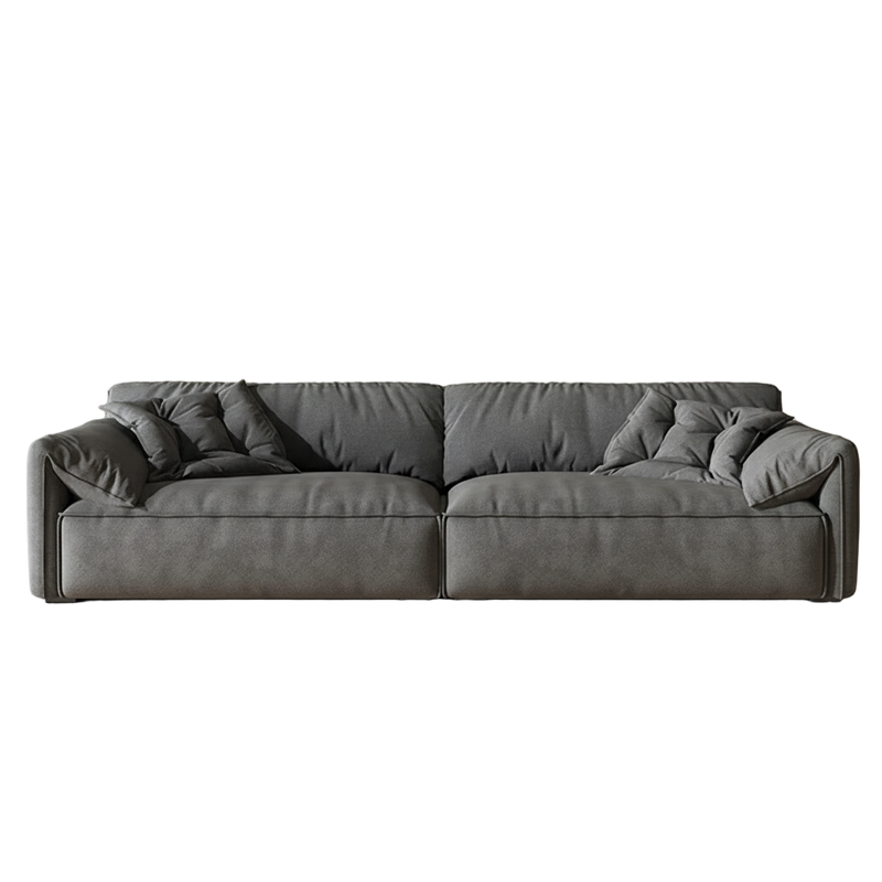 Gray sofa on a beige background