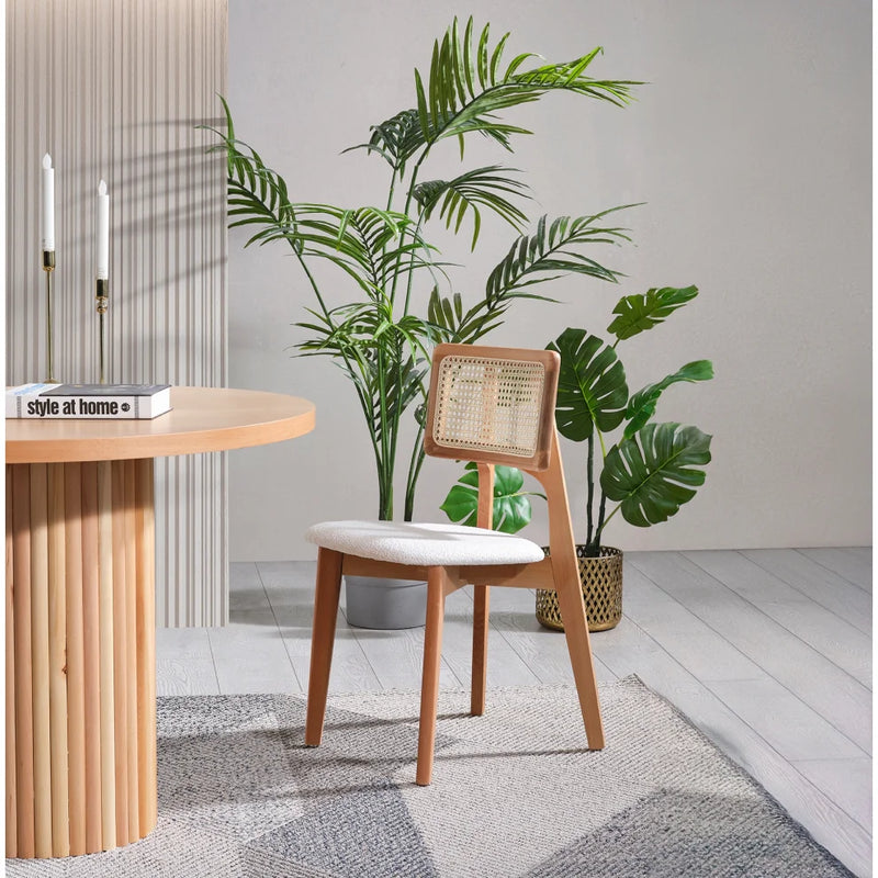 Modern Fluted Pedestal Dining Table – Sculptural Minimalism + Solid wood