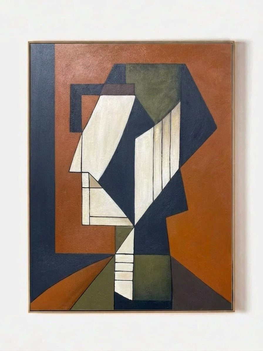 Modern Geometric Portrait Canvas Wall Art