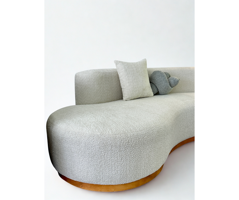 Modern Half Moon Shape Sofa Curved Modular Living Room Sofa – Sculptural Off White Sofa, Accent Chairs