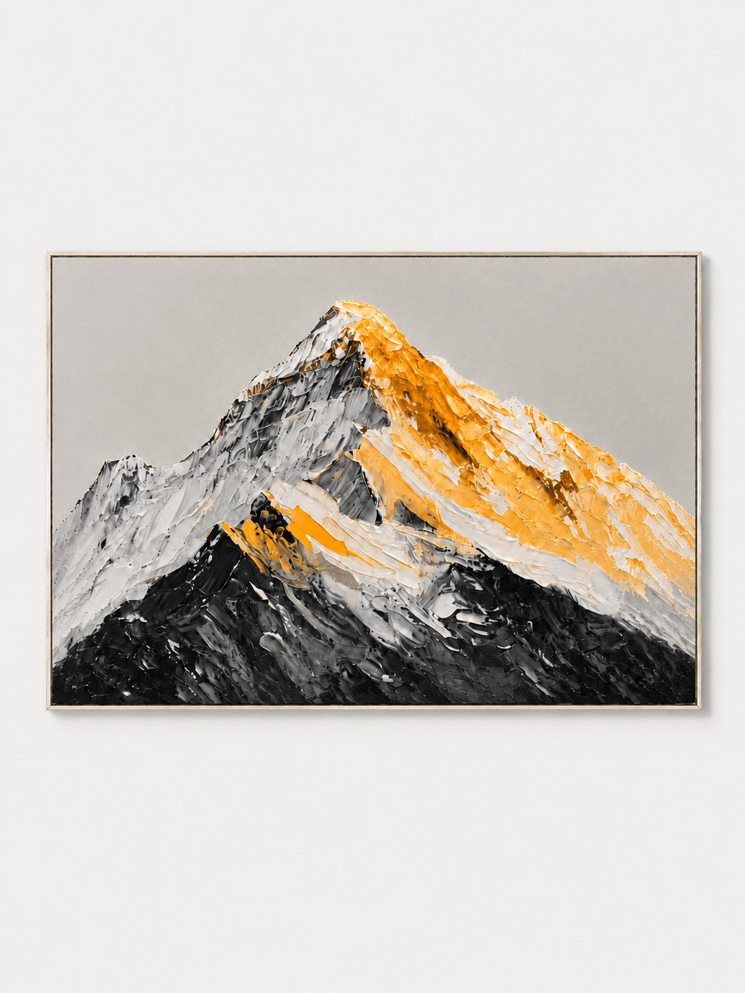 Modern Impasto Black & Gold Mountain Wall Art