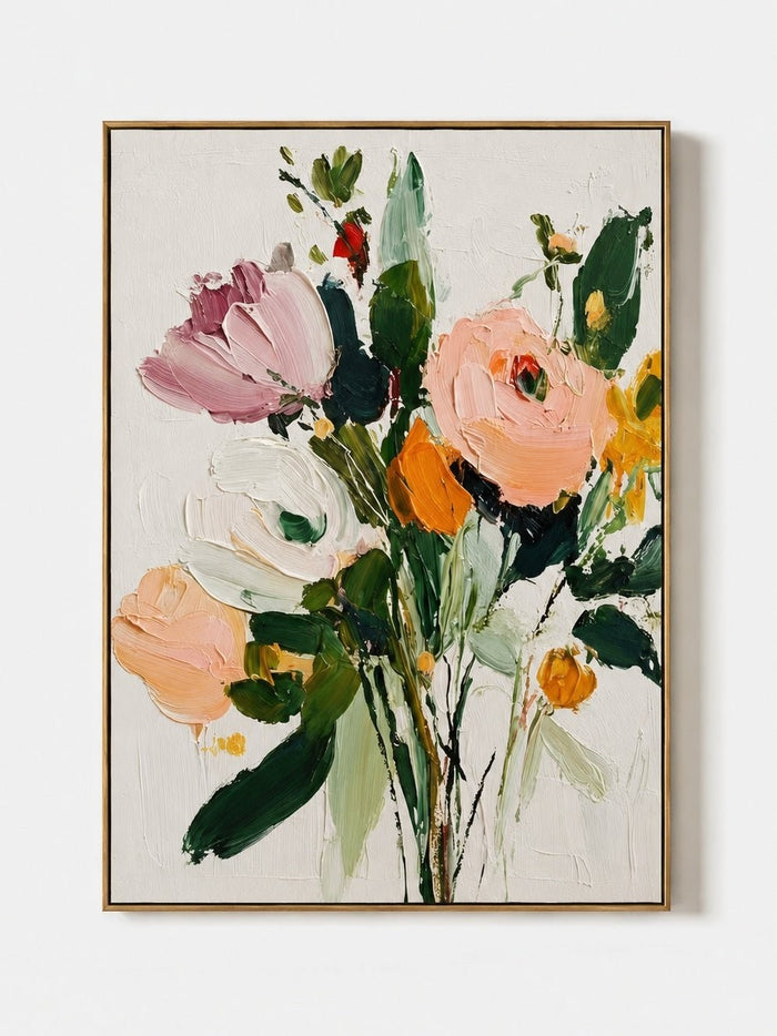 Modern Impasto Floral Bouquet Wall Art