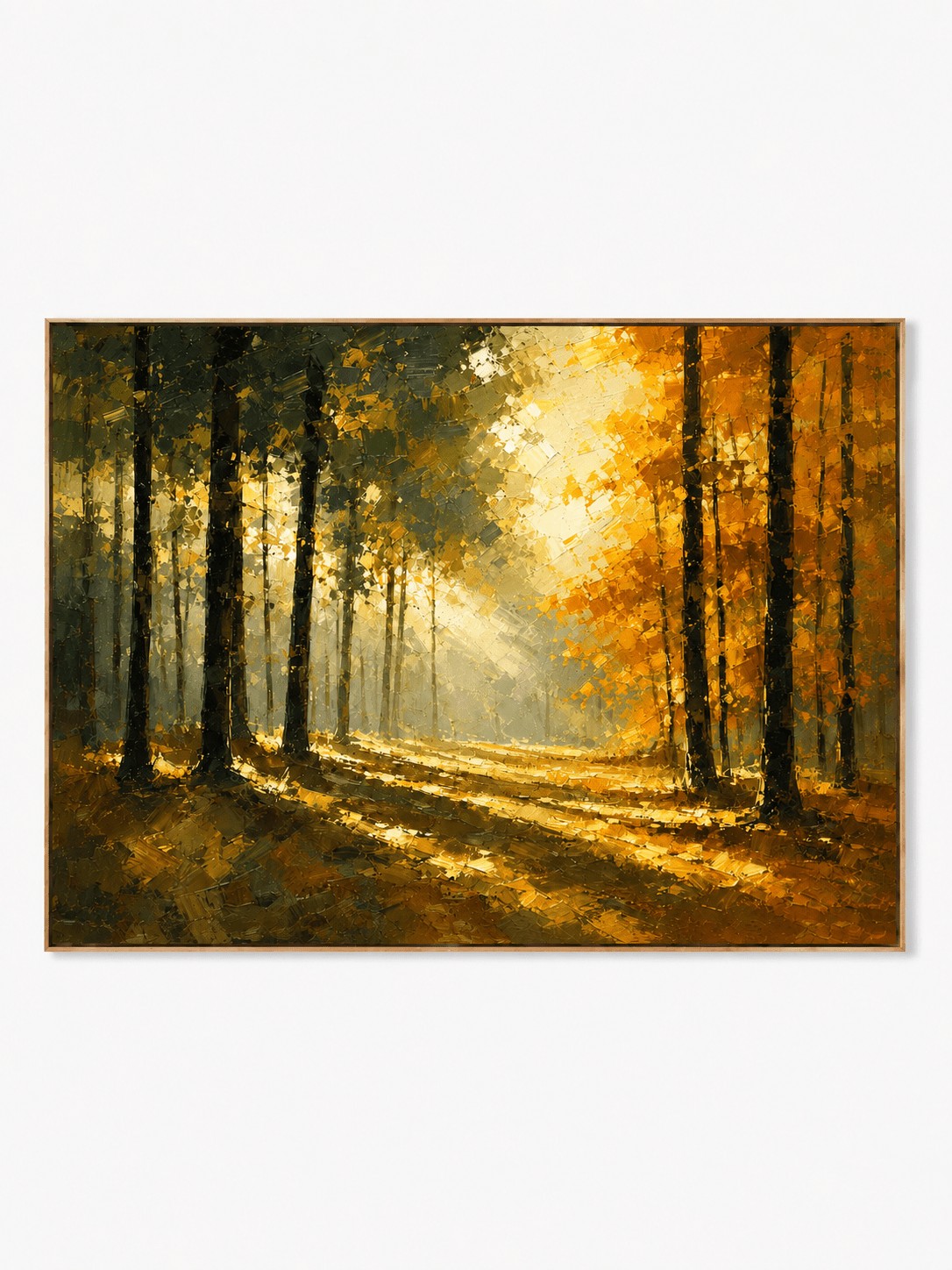 Modern Impressionist Golden Autumn Forest Wall Art