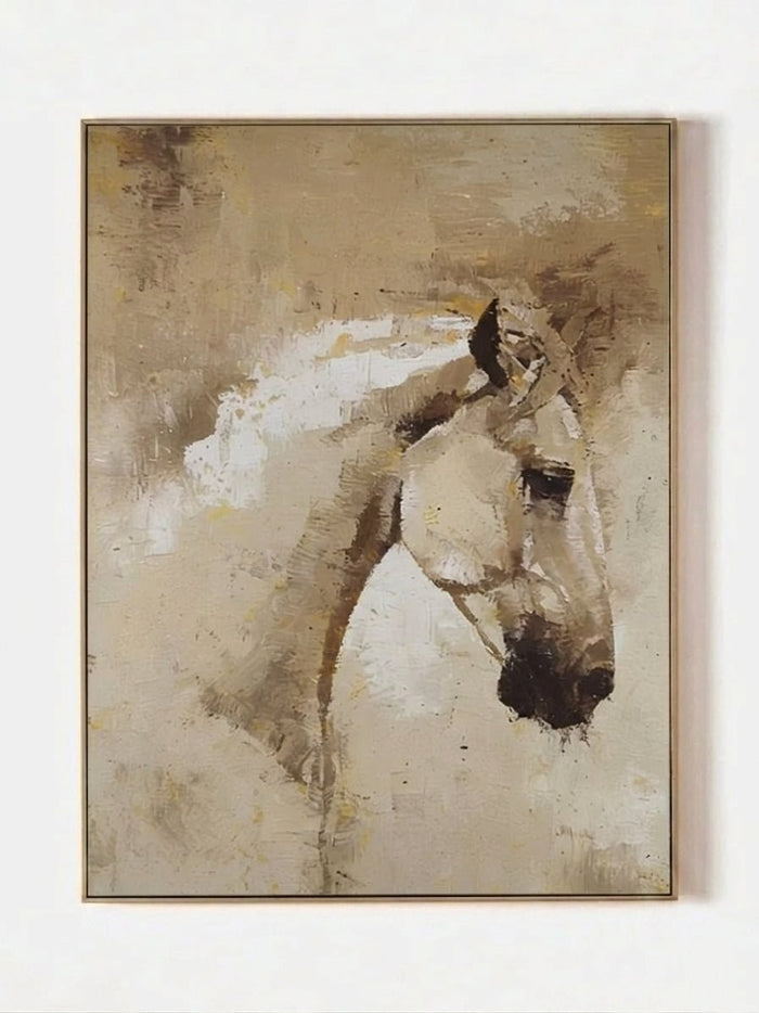 Modern Impressionist Horse Portrait Canvas Painting
