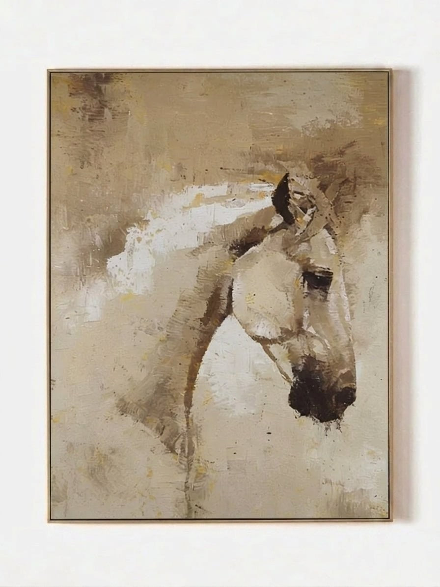 Modern Impressionist Horse Portrait Canvas Painting