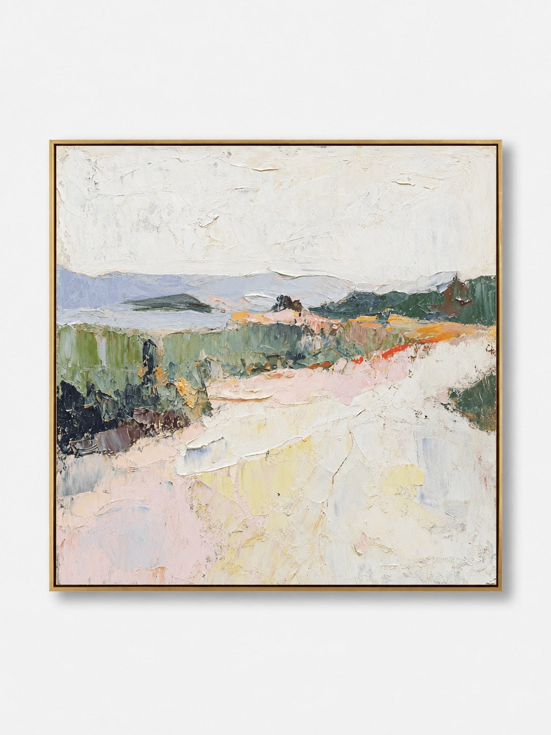 Modern Impressionist Pastel Meadow Landscape Painting