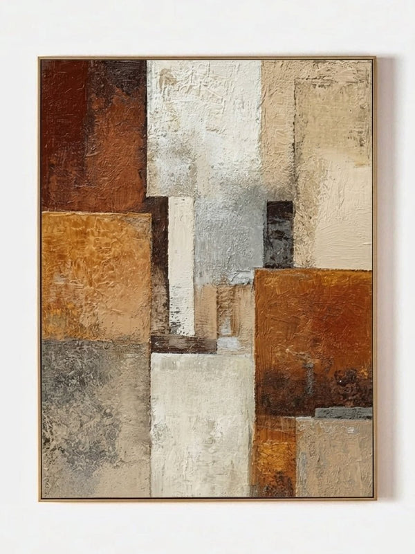 Modern Industrial Abstract Earth Tone Wall Art